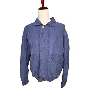 Vtg Lutar Classics Womens S Silk Lightweight Jacket Buttons Zip coastal  read
